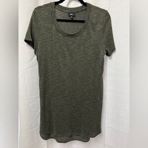 Olive Short Sleeve Slit Top